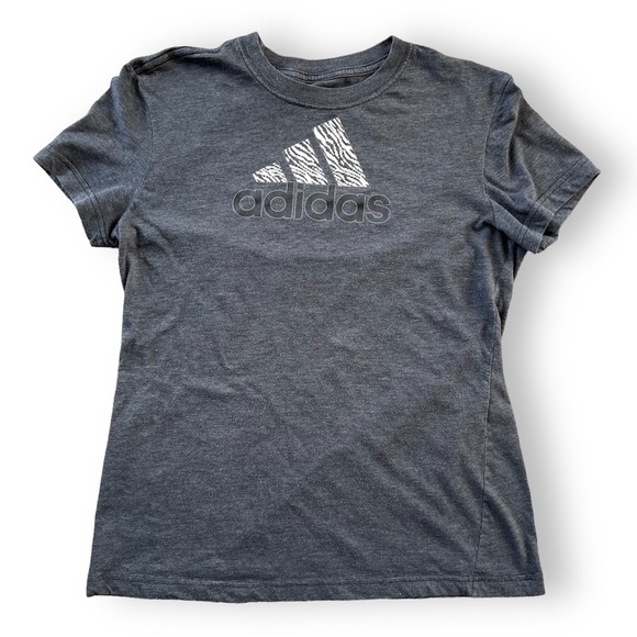 Adidas Women’s Gray Logo Short Sleeve T-Shirt | Size M - Picture 3 of 10